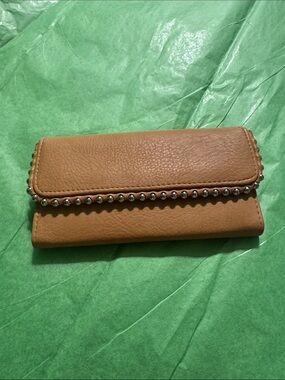 Max Studio Tan Leather Studded Wallet